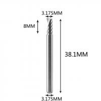 Фреза спиральная однозаходная, стружка вверх 3,175х8х38х3,175 мм