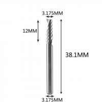 Фреза спиральная однозаходная, стружка вверх 3,175х12х38х3,175 мм