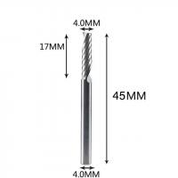 Фреза спиральная однозаходная, стружка вверх 4х17х45х4 мм