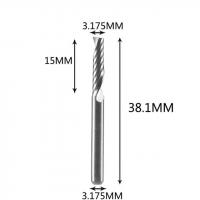 Фреза спиральная однозаходная, стружка вверх 3,175х15х38х3,175 мм
