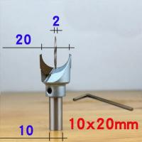 Фреза для формирования сфер (бусины) Tideway F00409 D=20 S=10 + HSS сверло