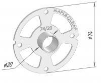 Копировальное кольцо 20/74 три отверстия (Фиолент)