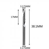Фреза спиральная однозаходная, стружка вверх 3,175х17х38х3,175 мм