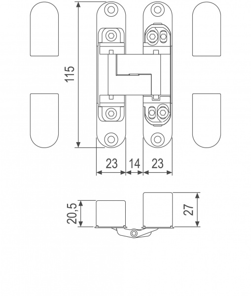 Вставка для шаблона «103 глубина скрытой петли 84х23,5»