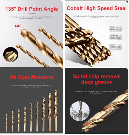 Кобальтовое сверло M35 D=4,8 х 86мм